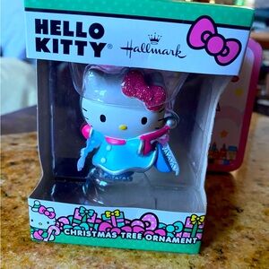 Sanrio HELLO KITTY Ice Skating BLUE DRESS Christmas Ornament HALLMARK New In Box